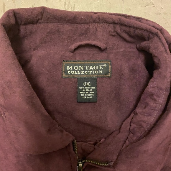 Montage collection quilt lined black faux suede jacket coat mens XXL - Picture 4 of 5